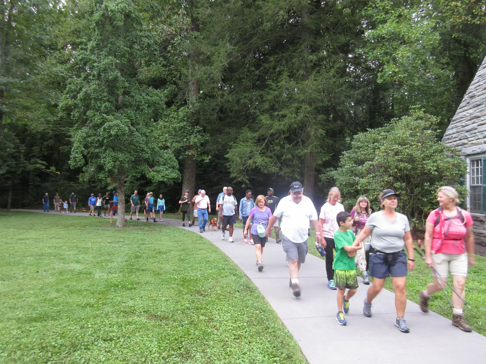 Visitors on the Gatlinburg Trail in Great Smoky Mountains National Park